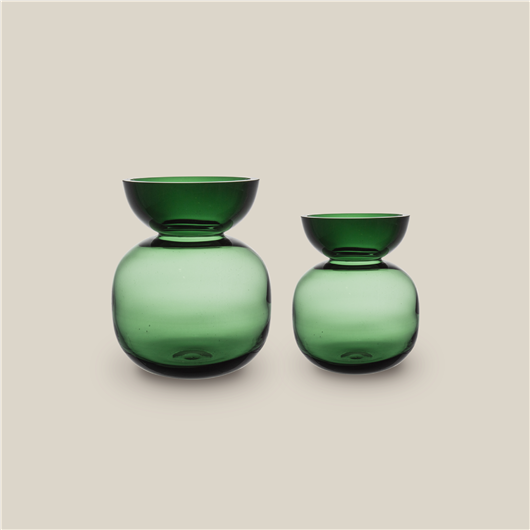 green vase